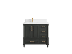 Aberdeen 36 in. W x 22 in. D Left Offset Sink Bathroom Vanity - photo 28