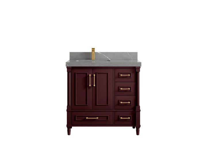 Aberdeen 36 in. W x 22 in. D Left Offset Sink Bathroom Vanity - photo 32