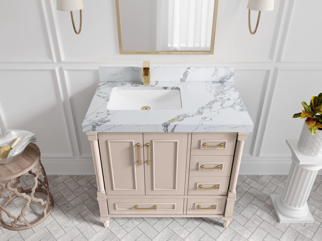 Aberdeen 36 in. W x 22 in. D Left Offset Sink Bathroom Vanity - Willow Bath and Vanity