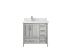 Aberdeen 36 in. W x 22 in. D Left Offset Sink Bathroom Vanity - photo 28