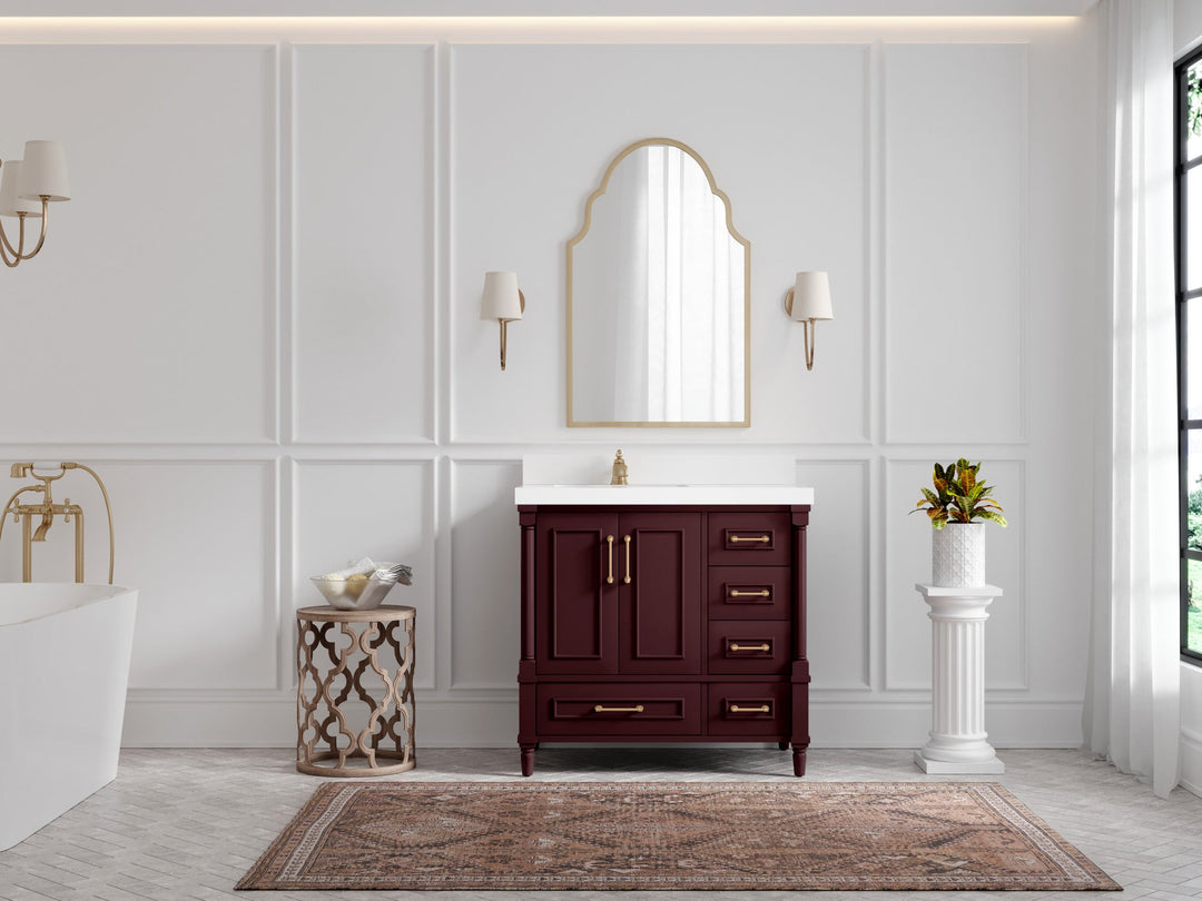 Aberdeen 36 in. W x 22 in. D Left Offset Sink Bathroom Vanity - Willow Bath and Vanity