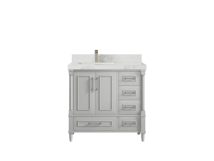Aberdeen 36 in. W x 22 in. D Left Offset Sink Bathroom Vanity - photo 14