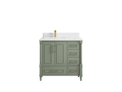Aberdeen 36 in. W x 22 in. D Left Offset Sink Bathroom Vanity - photo 22
