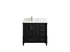 Aberdeen 36 in. W x 22 in. D Left Offset Sink Bathroom Vanity - photo 40
