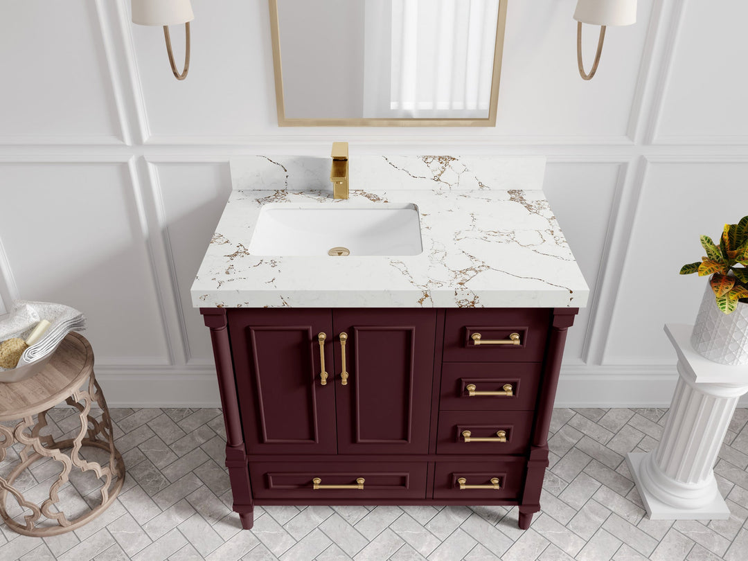 Aberdeen 36 in. W x 22 in. D Left Offset Sink Bathroom Vanity - Willow Bath and Vanity