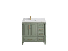 Aberdeen 36 in. W x 22 in. D Left Offset Sink Bathroom Vanity - photo 14