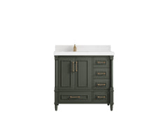 Aberdeen 36 in. W x 22 in. D Left Offset Sink Bathroom Vanity - photo 1