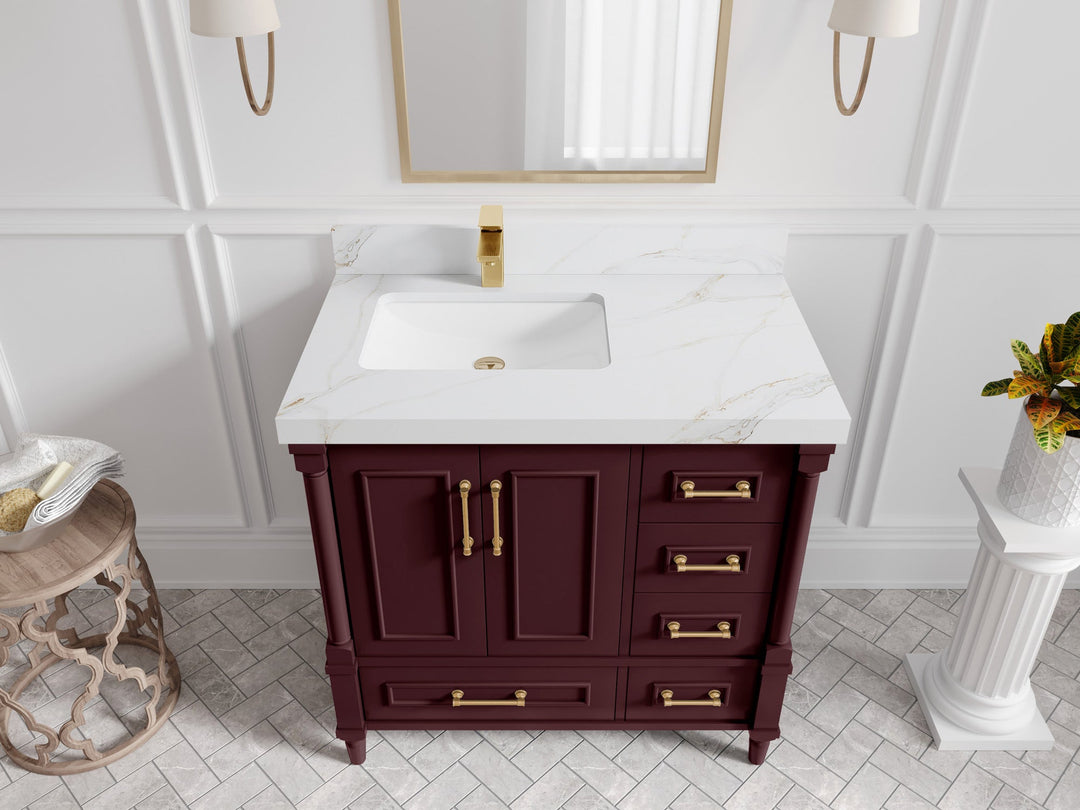 Aberdeen 36 in. W x 22 in. D Left Offset Sink Bathroom Vanity - Willow Bath and Vanity