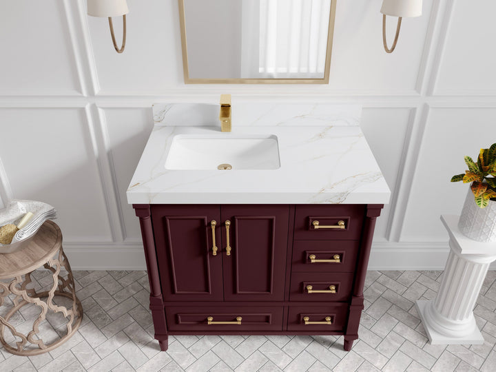 Aberdeen 36 in. W x 22 in. D Left Offset Sink Bathroom Vanity - photo 21