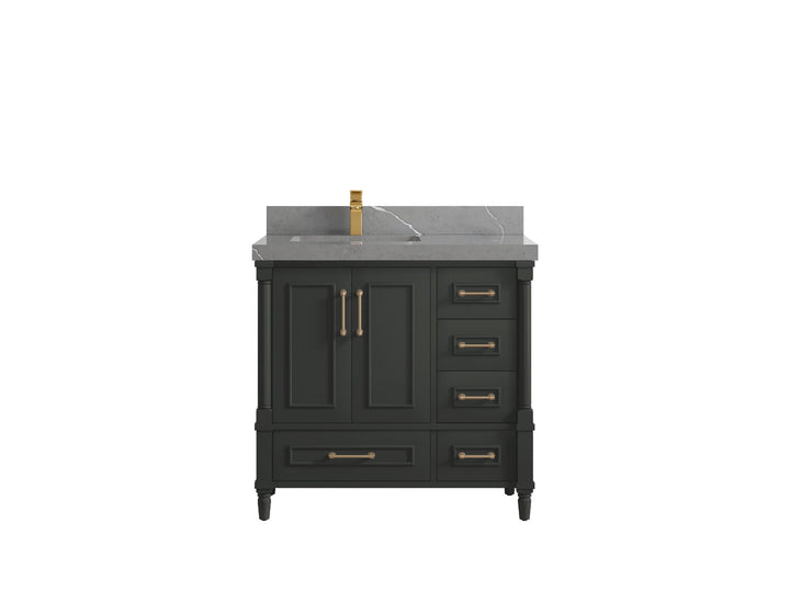 Aberdeen 36 in. W x 22 in. D Left Offset Sink Bathroom Vanity - photo 34