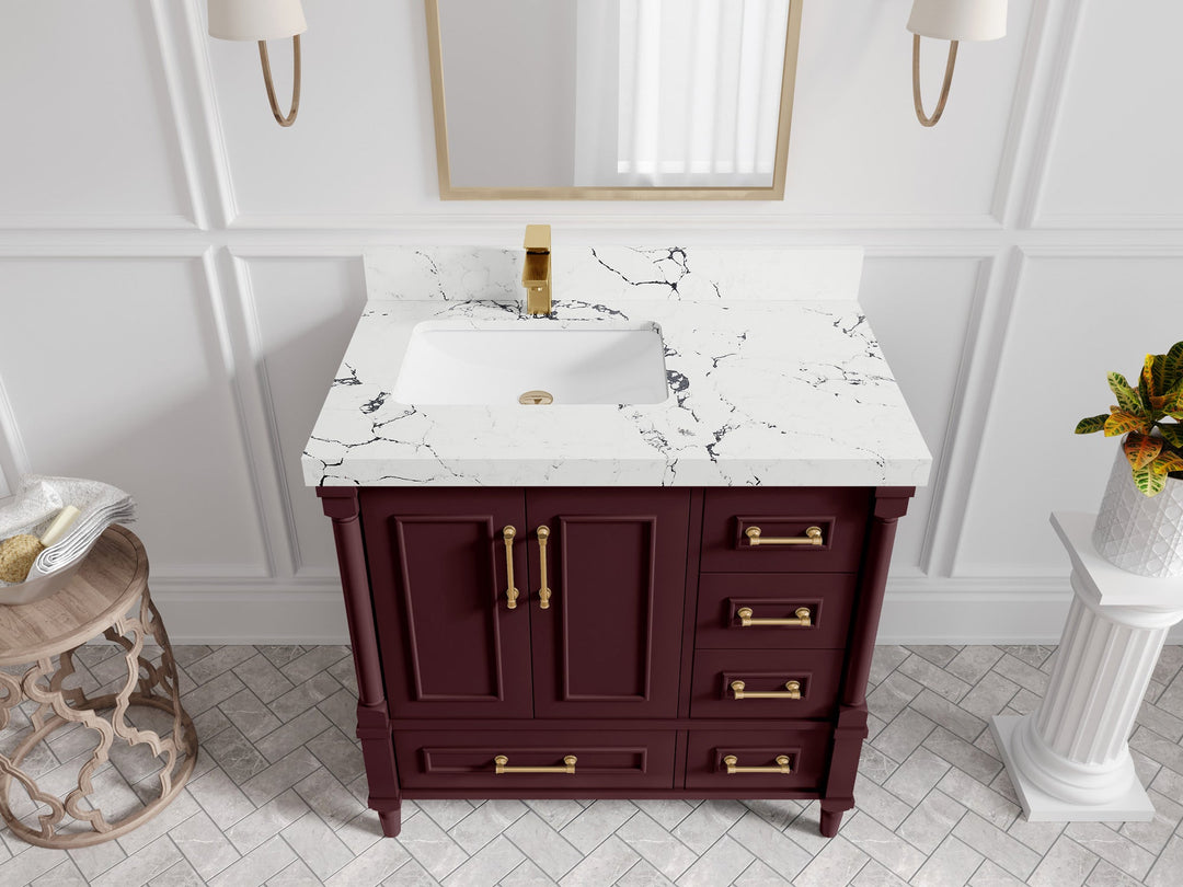 Aberdeen 36 in. W x 22 in. D Left Offset Sink Bathroom Vanity - Willow Bath and Vanity