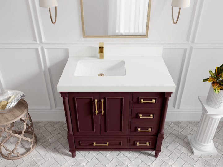 Aberdeen 36 in. W x 22 in. D Left Offset Sink Bathroom Vanity - photo 41