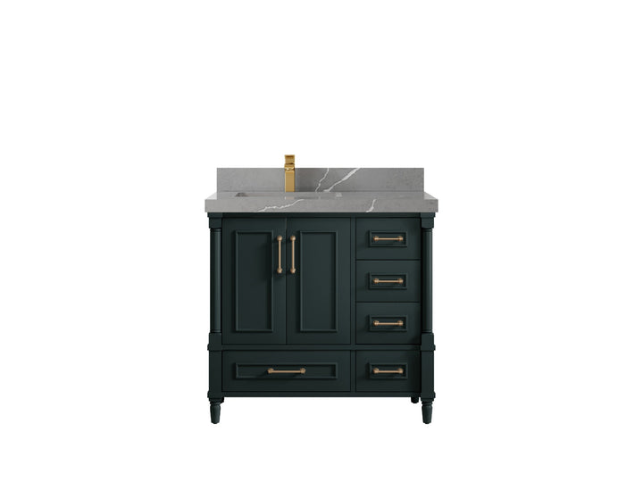 Aberdeen 36 in. W x 22 in. D Left Offset Sink Bathroom Vanity - photo 32