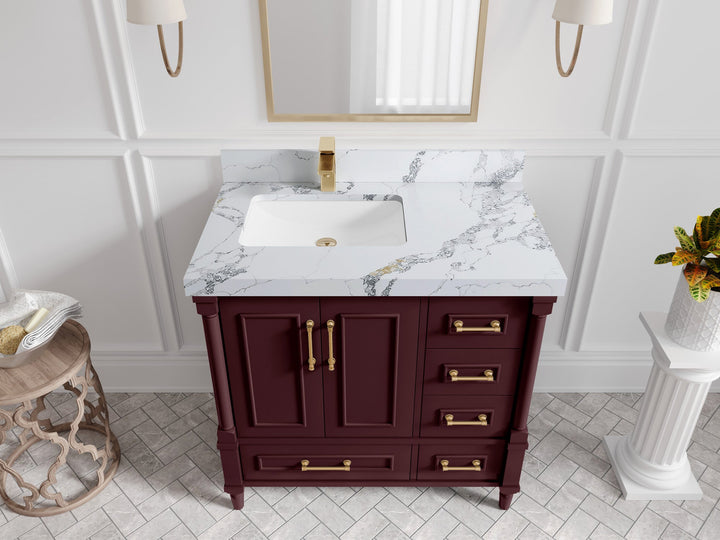 Aberdeen 36 in. W x 22 in. D Left Offset Sink Bathroom Vanity - photo 19