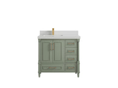 Aberdeen 36 in. W x 22 in. D Left Offset Sink Bathroom Vanity - photo 18