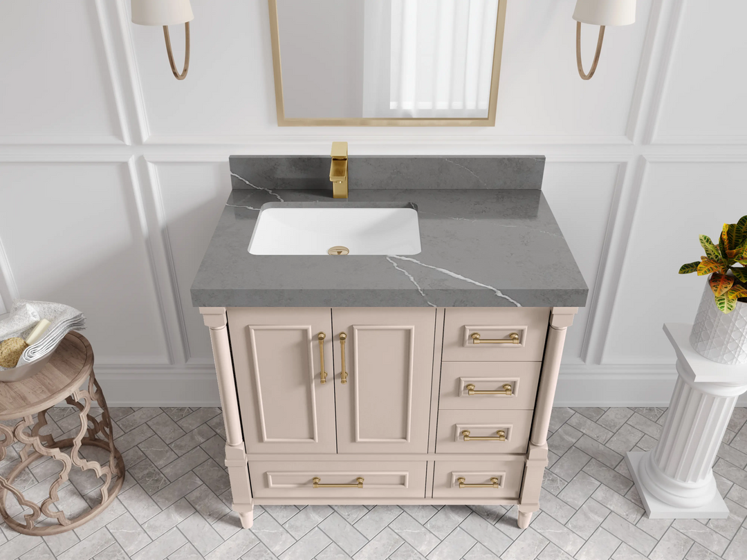 Aberdeen 36 in. W x 22 in. D Left Offset Sink Bathroom Vanity - Willow Bath and Vanity