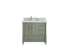 Aberdeen 36 in. W x 22 in. D Left Offset Sink Bathroom Vanity - photo 10