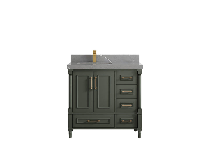 Aberdeen 36 in. W x 22 in. D Left Offset Sink Bathroom Vanity - photo 32
