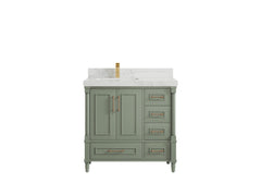 Aberdeen 36 in. W x 22 in. D Left Offset Sink Bathroom Vanity - photo 12