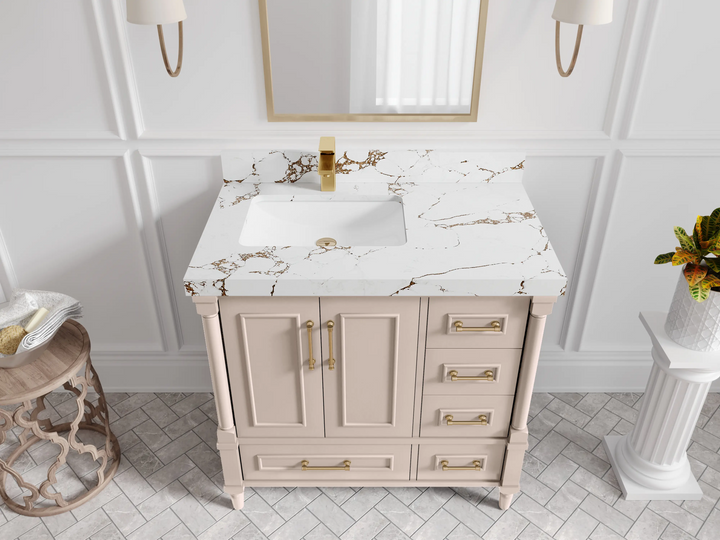 Aberdeen 36 in. W x 22 in. D Left Offset Sink Bathroom Vanity - photo 41