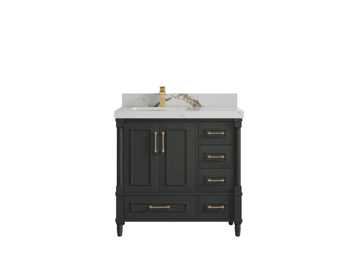 Aberdeen 36 in. W x 22 in. D Left Offset Sink Bathroom Vanity - photo 12