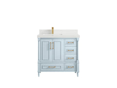 Aberdeen 36 in. W x 22 in. D Left Offset Sink Bathroom Vanity - photo 42