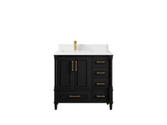Aberdeen 36 in. W x 22 in. D Left Offset Sink Bathroom Vanity - photo 28