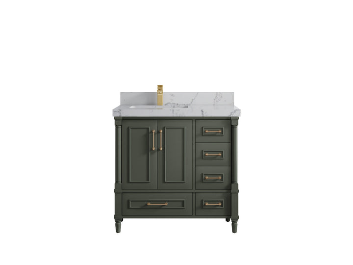 Aberdeen 36 in. W x 22 in. D Left Offset Sink Bathroom Vanity - photo 40