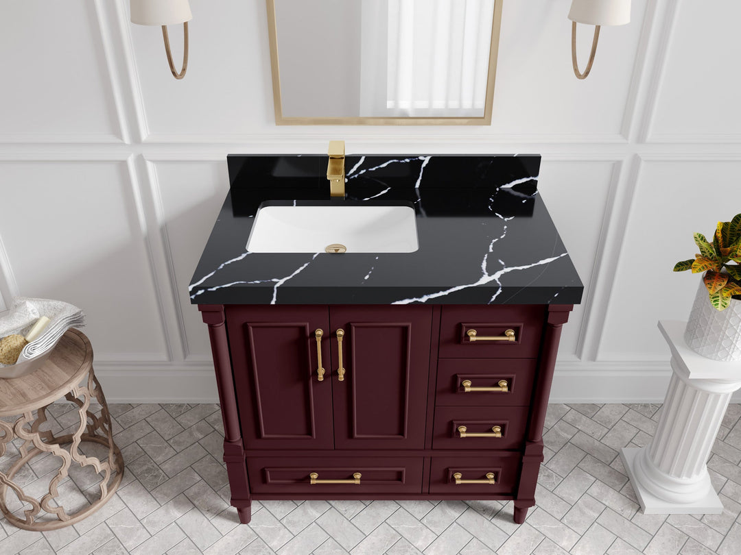 Aberdeen 36 in. W x 22 in. D Left Offset Sink Bathroom Vanity - Willow Bath and Vanity