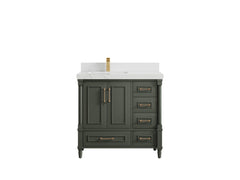 Aberdeen 36 in. W x 22 in. D Left Offset Sink Bathroom Vanity - photo 28