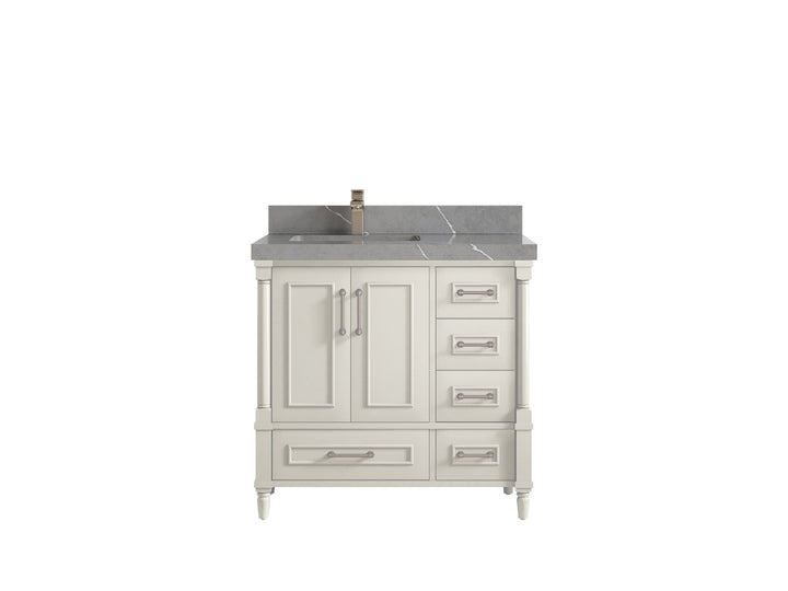 Aberdeen 36 in. W x 22 in. D Left Offset Sink Bathroom Vanity - photo 32