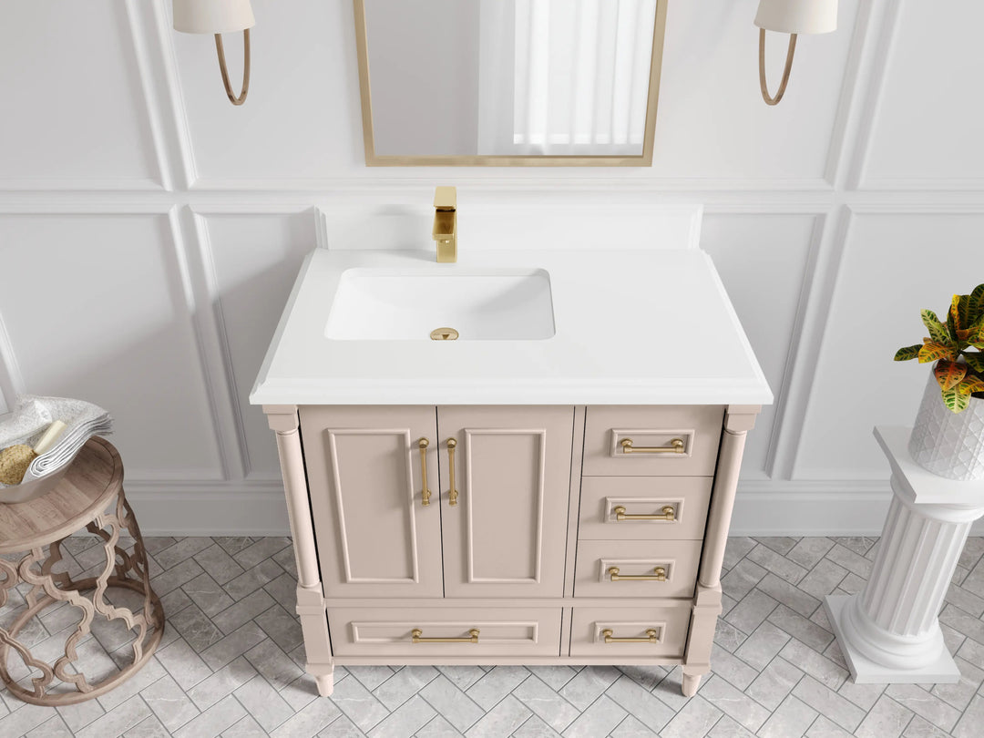 Aberdeen 36 in. W x 22 in. D Left Offset Sink Bathroom Vanity - Willow Bath and Vanity