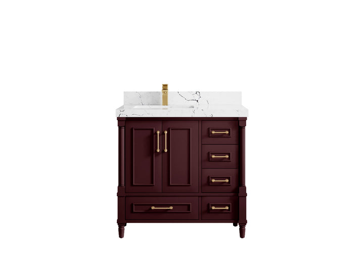 Aberdeen 36 in. W x 22 in. D Left Offset Sink Bathroom Vanity - photo 42