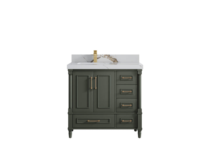Aberdeen 36 in. W x 22 in. D Left Offset Sink Bathroom Vanity - photo 12