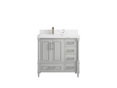 Aberdeen 36 in. W x 22 in. D Left Offset Sink Bathroom Vanity - photo 38