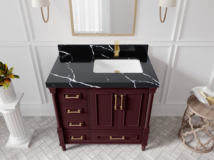 Aberdeen 36 in. W x 22 in. D Right Offset Sink Bathroom Vanity - photo 41