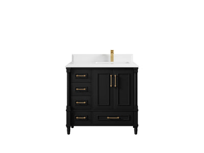 Aberdeen 36 in. W x 22 in. D Right Offset Sink Bathroom Vanity - Willow Bath and Vanity