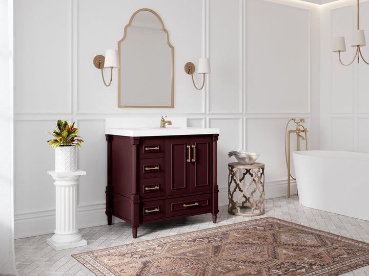 Aberdeen 36 in. W x 22 in. D Right Offset Sink Bathroom Vanity - photo 2
