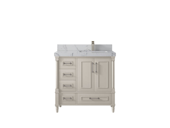 Aberdeen 36 in. W x 22 in. D Right Offset Sink Bathroom Vanity - photo 40