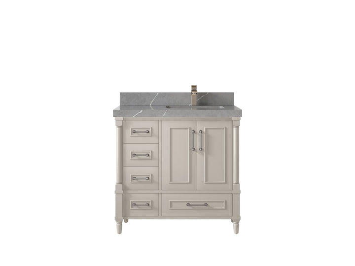 Aberdeen 36 in. W x 22 in. D Right Offset Sink Bathroom Vanity - photo 32