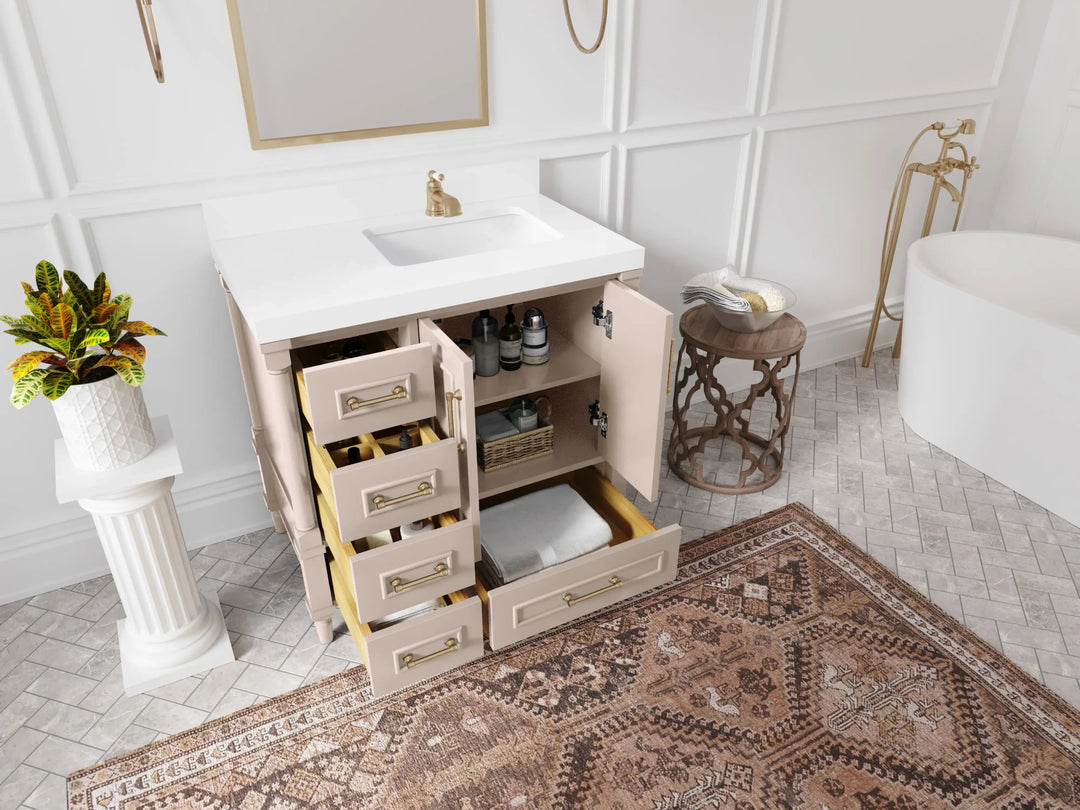 Aberdeen 36 in. W x 22 in. D Right Offset Sink Bathroom Vanity - Willow Bath and Vanity