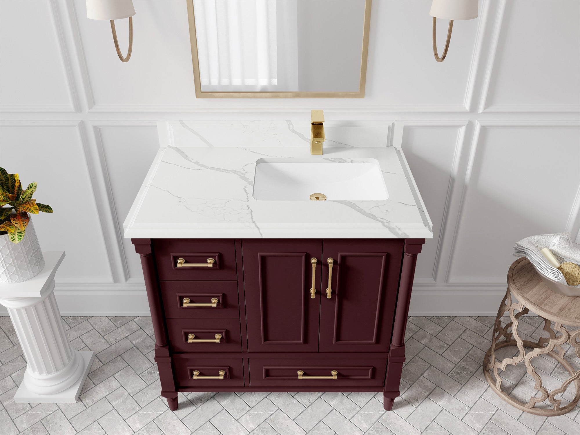 Aberdeen 36 in. W x 22 in. D Right Offset Sink Bathroom Vanity - Willow Bath and Vanity