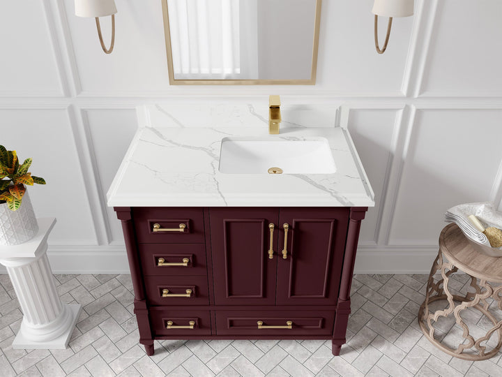 Aberdeen 36 in. W x 22 in. D Right Offset Sink Bathroom Vanity - photo 21