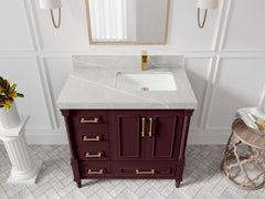 Aberdeen 36 in. W x 22 in. D Right Offset Sink Bathroom Vanity - photo 29