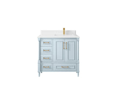 Aberdeen 36 in. W x 22 in. D Right Offset Sink Bathroom Vanity - photo 28