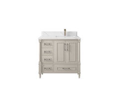 Aberdeen 36 in. W x 22 in. D Right Offset Sink Bathroom Vanity - photo 22