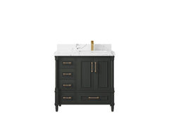 Aberdeen 36 in. W x 22 in. D Right Offset Sink Bathroom Vanity - photo 40