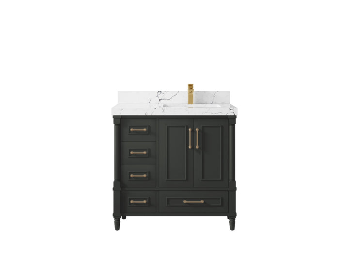 Aberdeen 36 in. W x 22 in. D Right Offset Sink Bathroom Vanity - photo 40