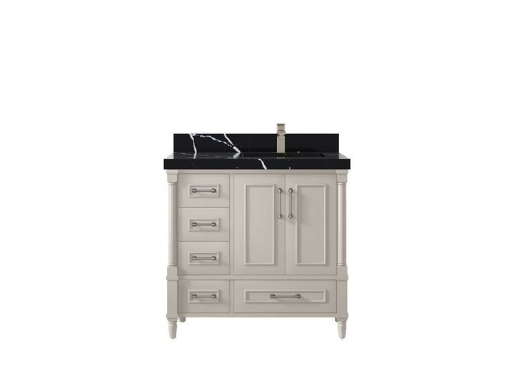 Aberdeen 36 in. W x 22 in. D Right Offset Sink Bathroom Vanity - photo 8