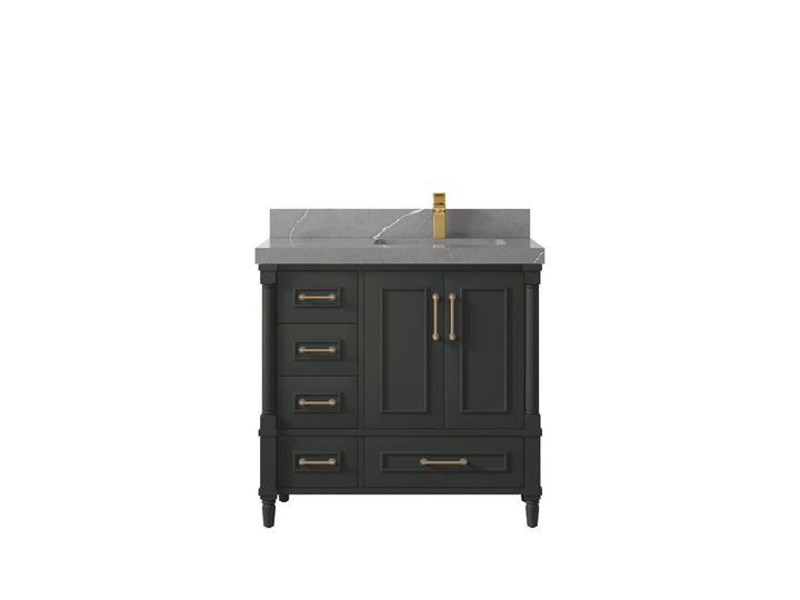 Aberdeen 36 in. W x 22 in. D Right Offset Sink Bathroom Vanity - photo 34